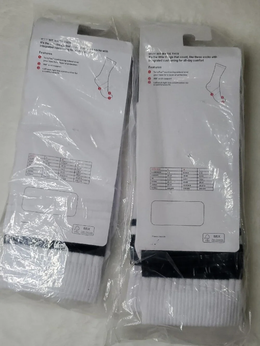 lululemon athletica White Crew Socks with Black Stripes